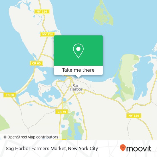 Mapa de Sag Harbor Farmers Market, Bay St Sag Harbor, NY 11963