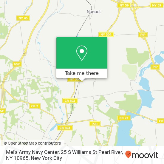 Mel's Army Navy Center, 25 S Williams St Pearl River, NY 10965 map