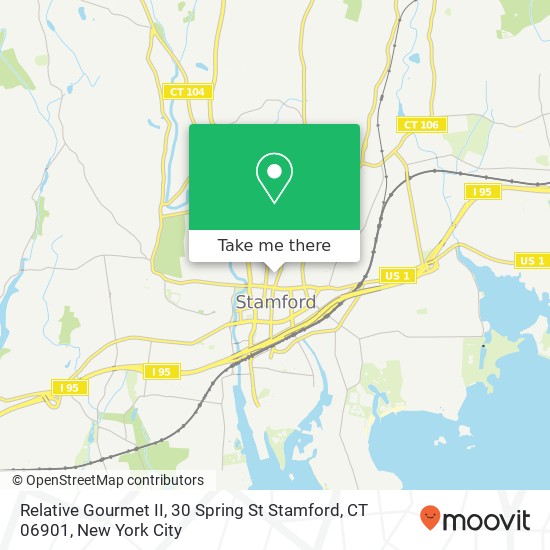 Mapa de Relative Gourmet II, 30 Spring St Stamford, CT 06901