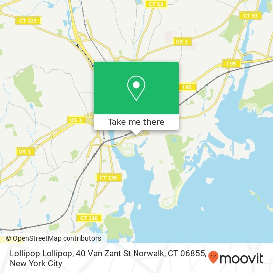 Mapa de Lollipop Lollipop, 40 Van Zant St Norwalk, CT 06855