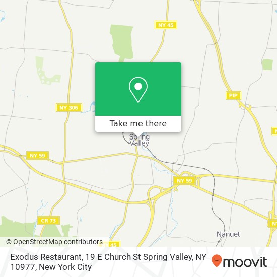 Exodus Restaurant, 19 E Church St Spring Valley, NY 10977 map