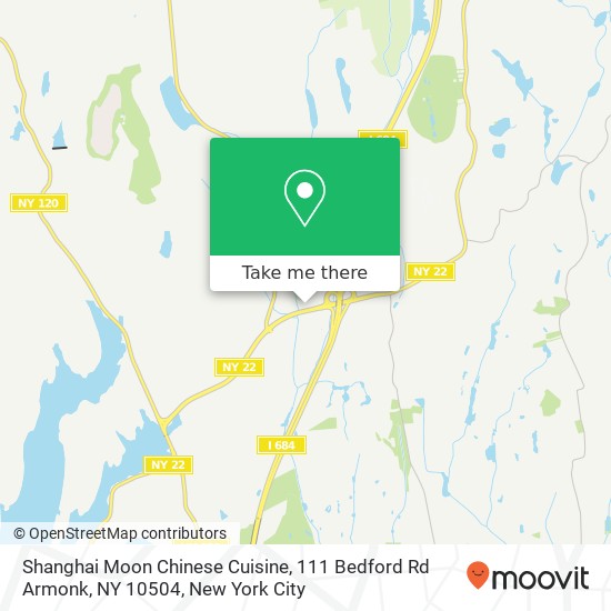 Mapa de Shanghai Moon Chinese Cuisine, 111 Bedford Rd Armonk, NY 10504