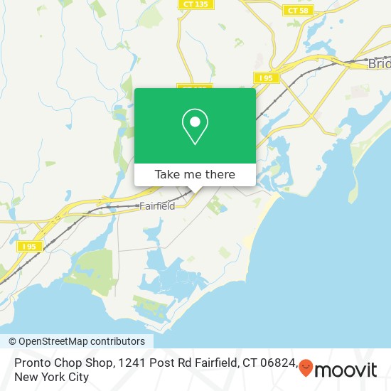 Mapa de Pronto Chop Shop, 1241 Post Rd Fairfield, CT 06824