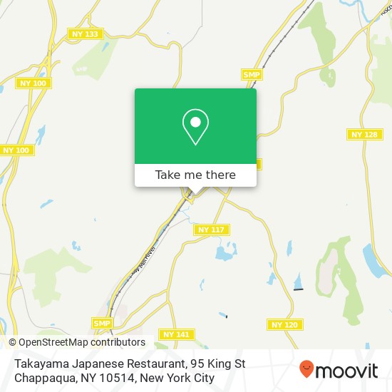 Mapa de Takayama Japanese Restaurant, 95 King St Chappaqua, NY 10514
