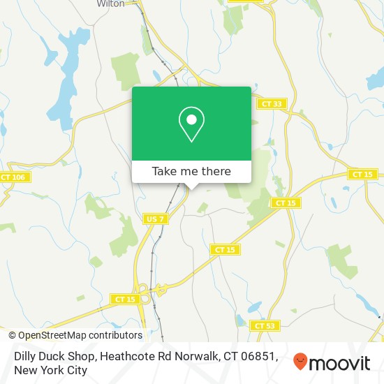 Mapa de Dilly Duck Shop, Heathcote Rd Norwalk, CT 06851