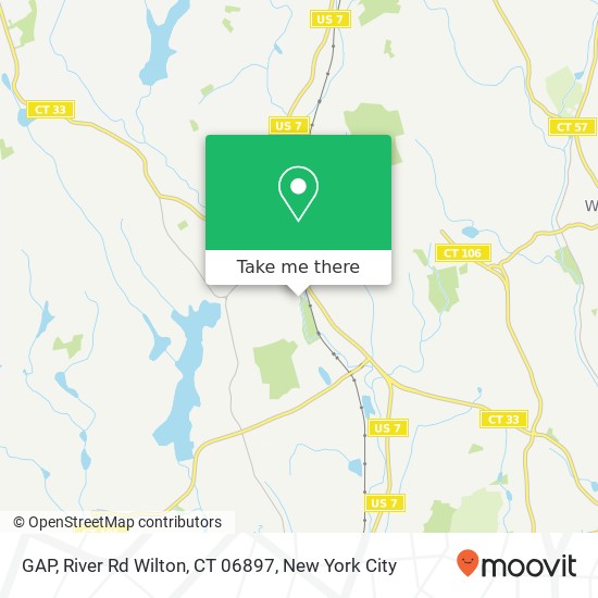 Mapa de GAP, River Rd Wilton, CT 06897