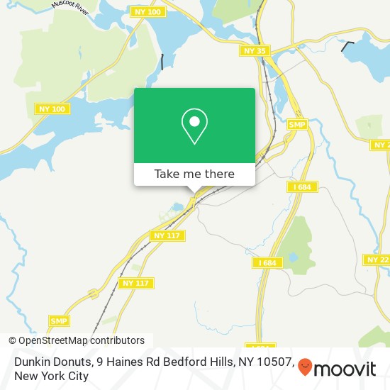 Mapa de Dunkin Donuts, 9 Haines Rd Bedford Hills, NY 10507