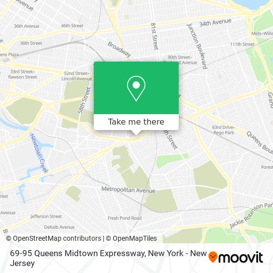Mapa de 69-95 Queens Midtown Expressway