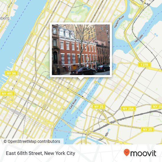 East 68th Street map