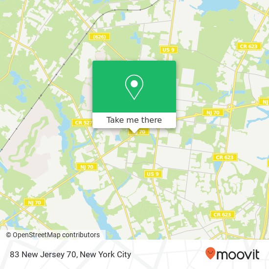Mapa de 83 New Jersey 70