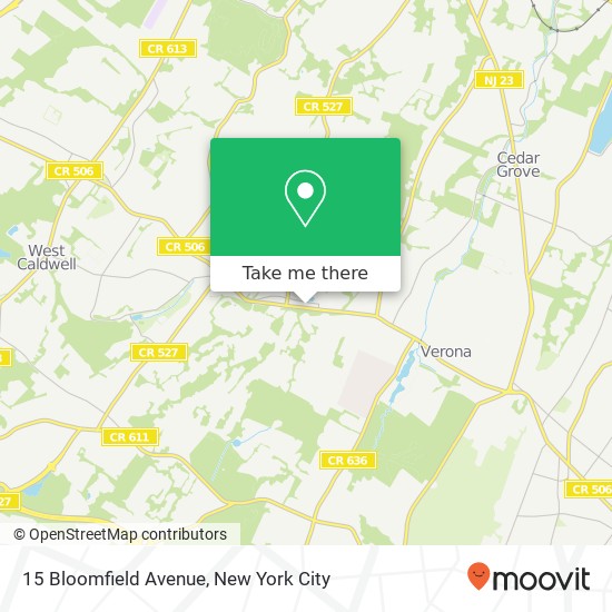 Mapa de 15 Bloomfield Avenue