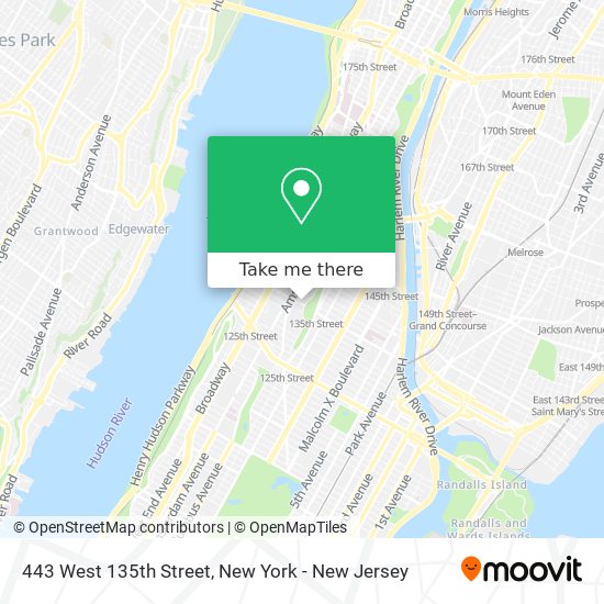 443 West 135th Street map