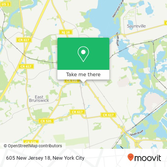 Mapa de 605 New Jersey 18