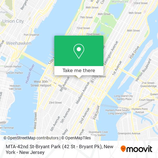 Mapa de MTA-42nd St-Bryant Park (42 St - Bryant Pk)