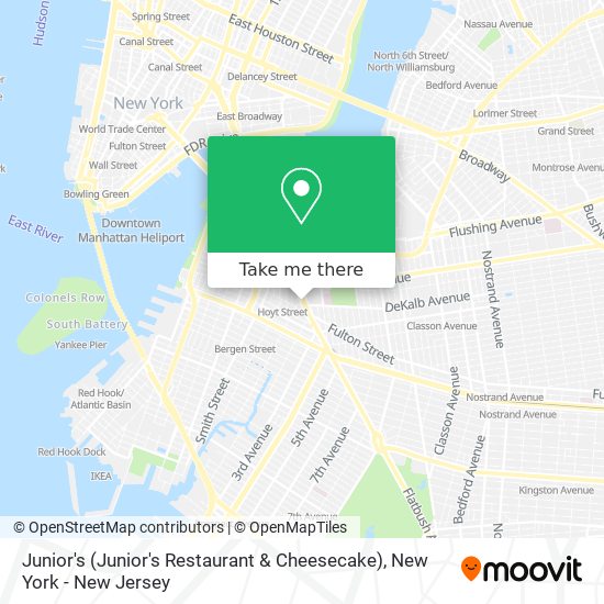 Mapa de Junior's (Junior's Restaurant & Cheesecake)
