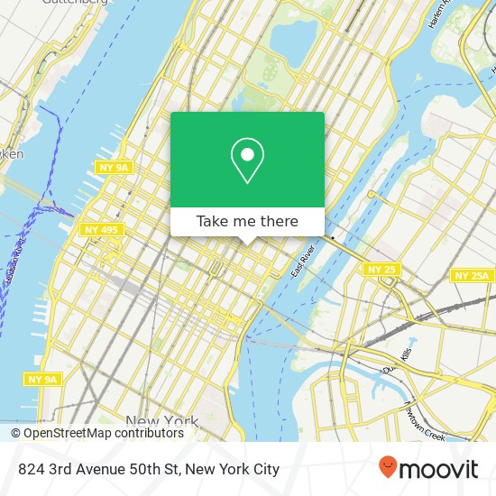 824 3rd Avenue 50th St map