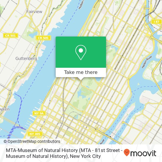 MTA-Museum of Natural History (MTA - 81st Street - Museum of Natural History) map