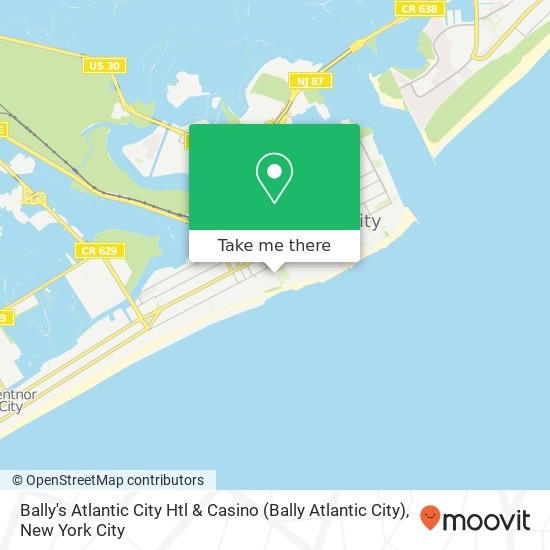 Bally's Atlantic City Htl & Casino (Bally Atlantic City) map