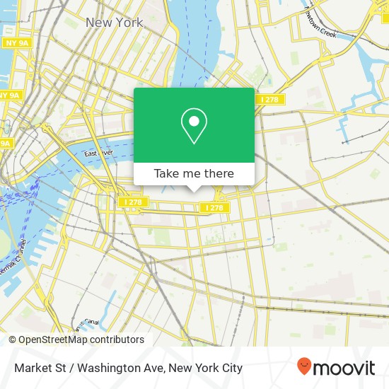Mapa de Market St / Washington Ave