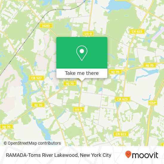 RAMADA-Toms River Lakewood map
