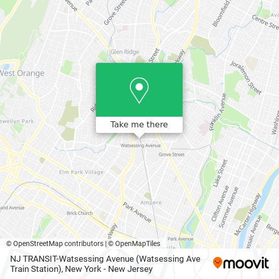Mapa de NJ TRANSIT-Watsessing Avenue (Watsessing Ave Train Station)