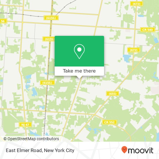 East Elmer Road map