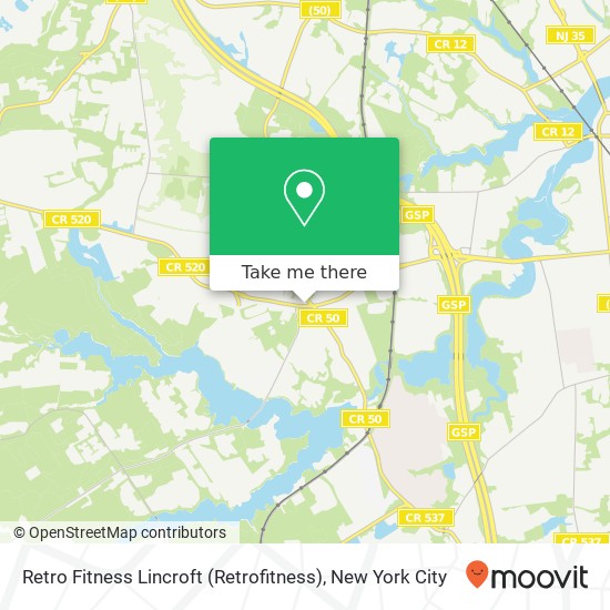 Retro Fitness Lincroft (Retrofitness) map