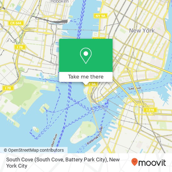 Mapa de South Cove (South Cove, Battery Park City)