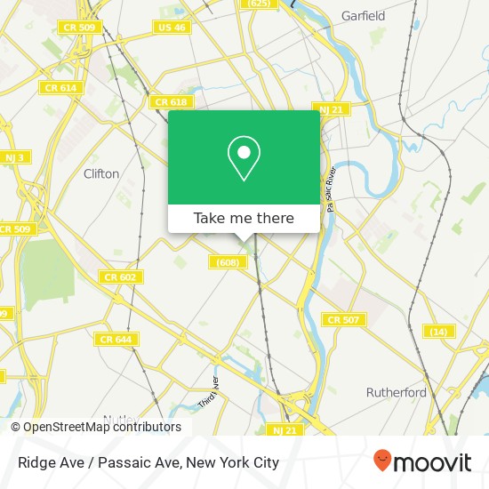 Ridge Ave / Passaic Ave map