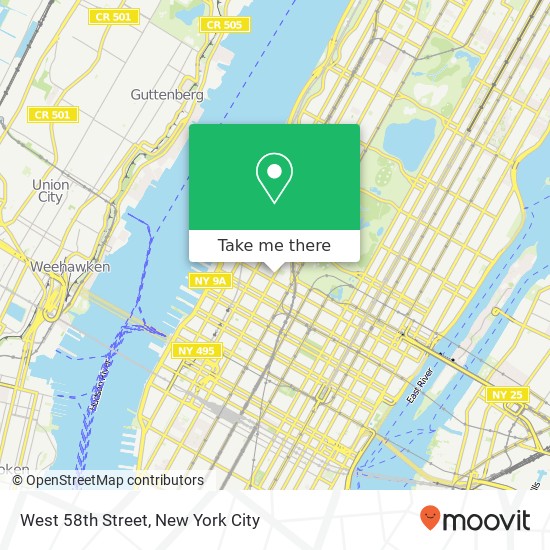 Mapa de West 58th Street