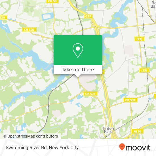 Swimming River Rd map