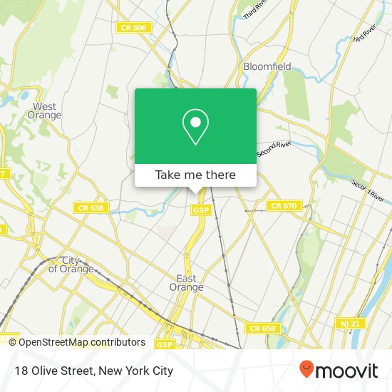 18 Olive Street map