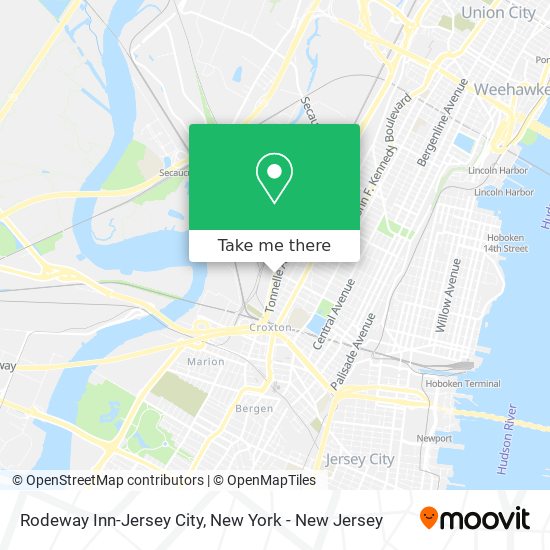 Mapa de Rodeway Inn-Jersey City