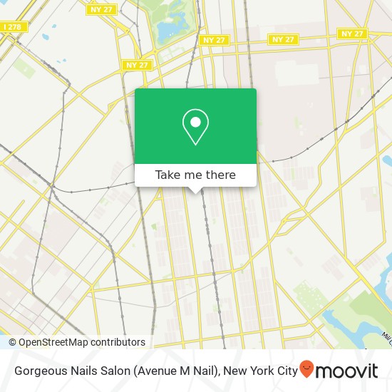 Gorgeous Nails Salon (Avenue M Nail) map