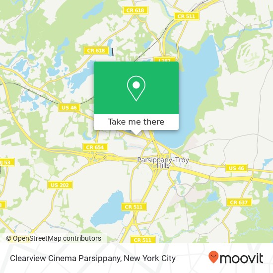 Clearview Cinema Parsippany map