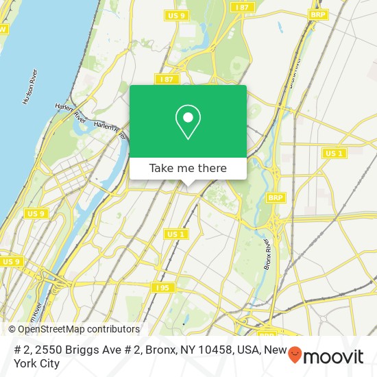 Mapa de # 2, 2550 Briggs Ave # 2, Bronx, NY 10458, USA