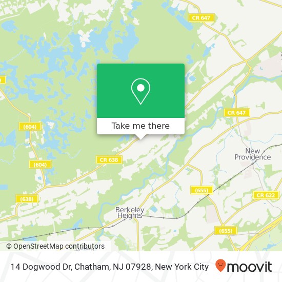 Mapa de 14 Dogwood Dr, Chatham, NJ 07928