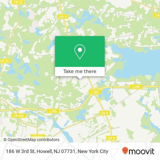 Mapa de 186 W 3rd St, Howell, NJ 07731