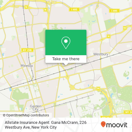 Mapa de Allstate Insurance Agent: Gana McCrann, 226 Westbury Ave