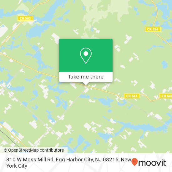 Mapa de 810 W Moss Mill Rd, Egg Harbor City, NJ 08215