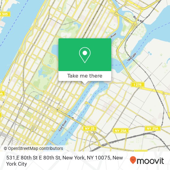 531,E 80th St E 80th St, New York, NY 10075 map