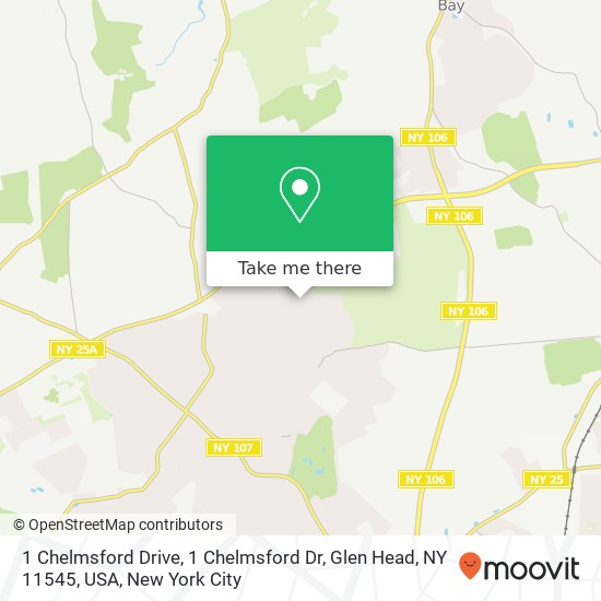 Mapa de 1 Chelmsford Drive, 1 Chelmsford Dr, Glen Head, NY 11545, USA
