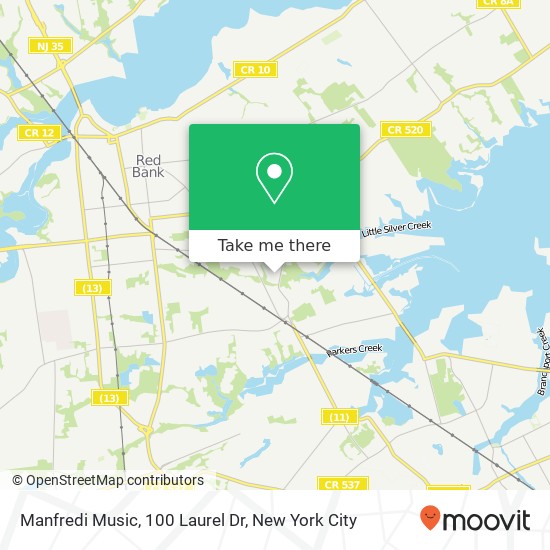 Mapa de Manfredi Music, 100 Laurel Dr