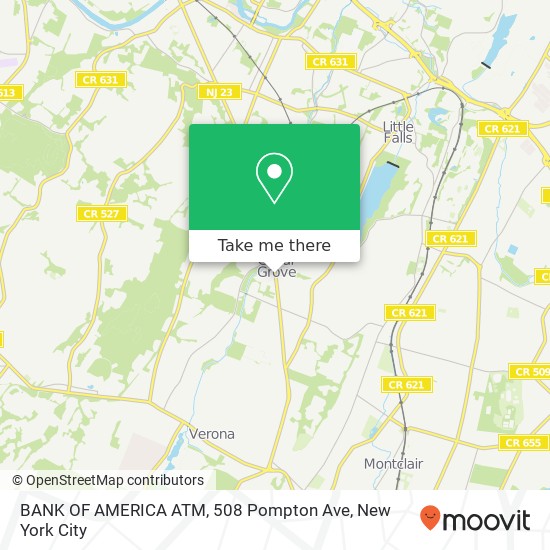 Mapa de BANK OF AMERICA ATM, 508 Pompton Ave