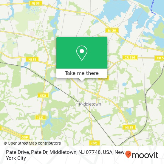 Mapa de Pate Drive, Pate Dr, Middletown, NJ 07748, USA