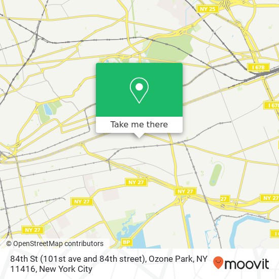 Mapa de 84th St (101st ave and 84th street), Ozone Park, NY 11416