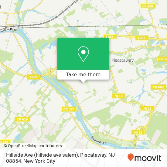 Mapa de Hillside Ave (hillside ave salem), Piscataway, NJ 08854