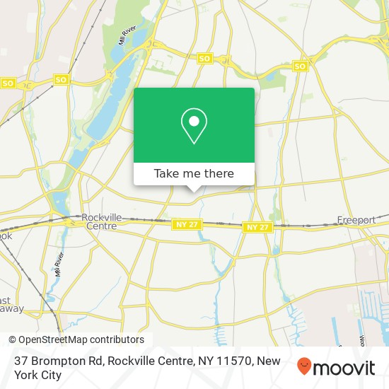 Mapa de 37 Brompton Rd, Rockville Centre, NY 11570