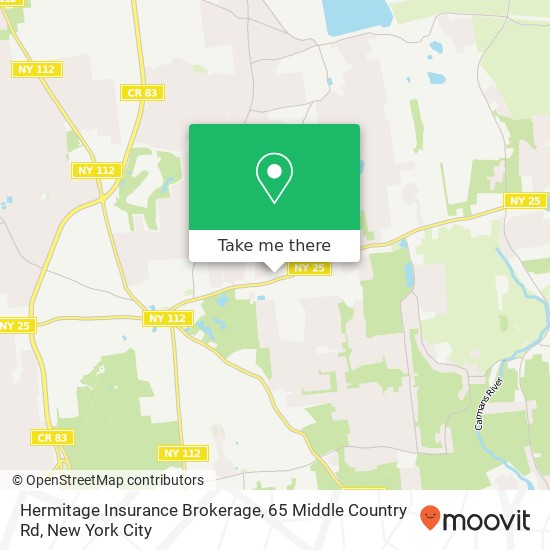 Mapa de Hermitage Insurance Brokerage, 65 Middle Country Rd