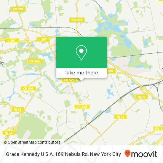 Mapa de Grace Kennedy U S A, 169 Nebula Rd